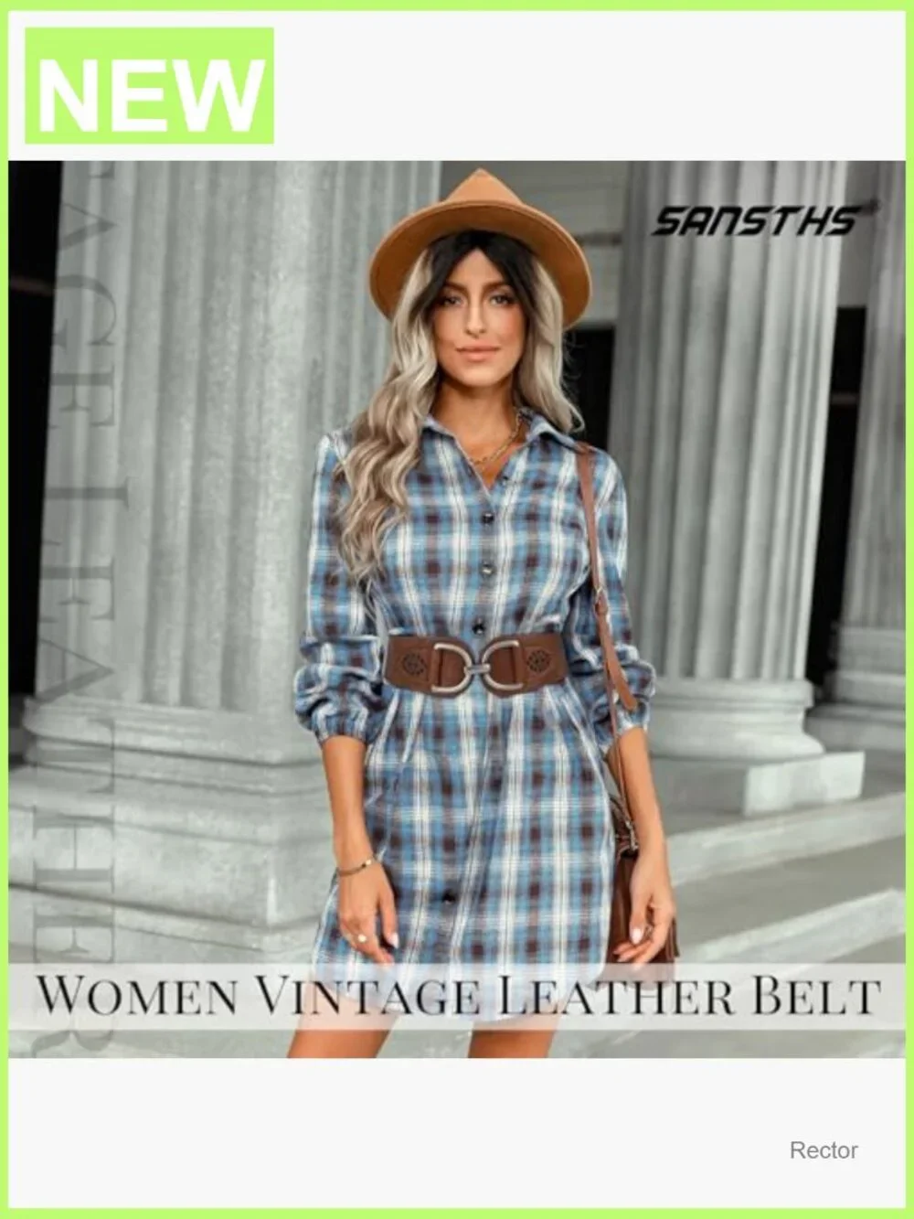 Stretchy Wide Elastic Belt with Chunky Gold Buckle for Dresses Coats